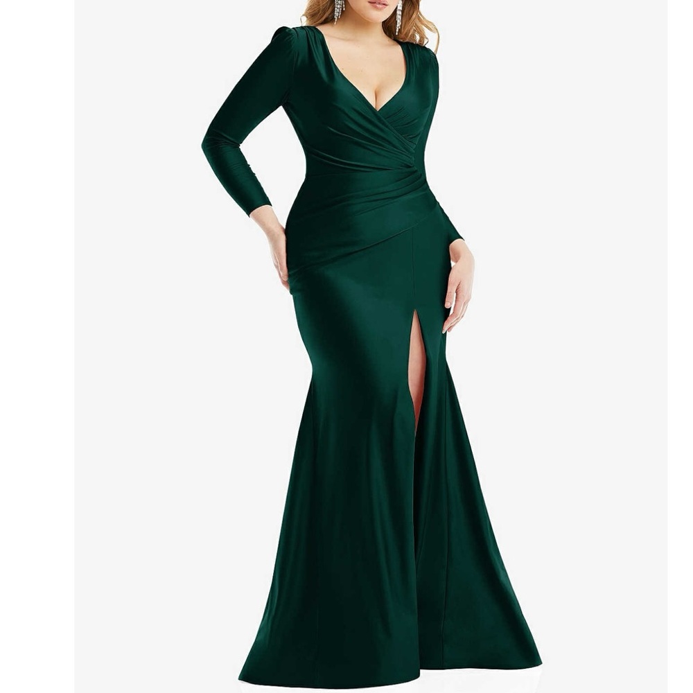 CYNTHIA & SAHAR YASMEEN · STYLE CS102 · LUXE STRETCH SATIN Evergreen SMALL